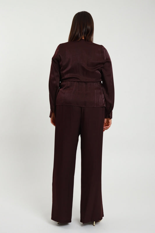 Completo blusa + pantalone curvy Lavanda