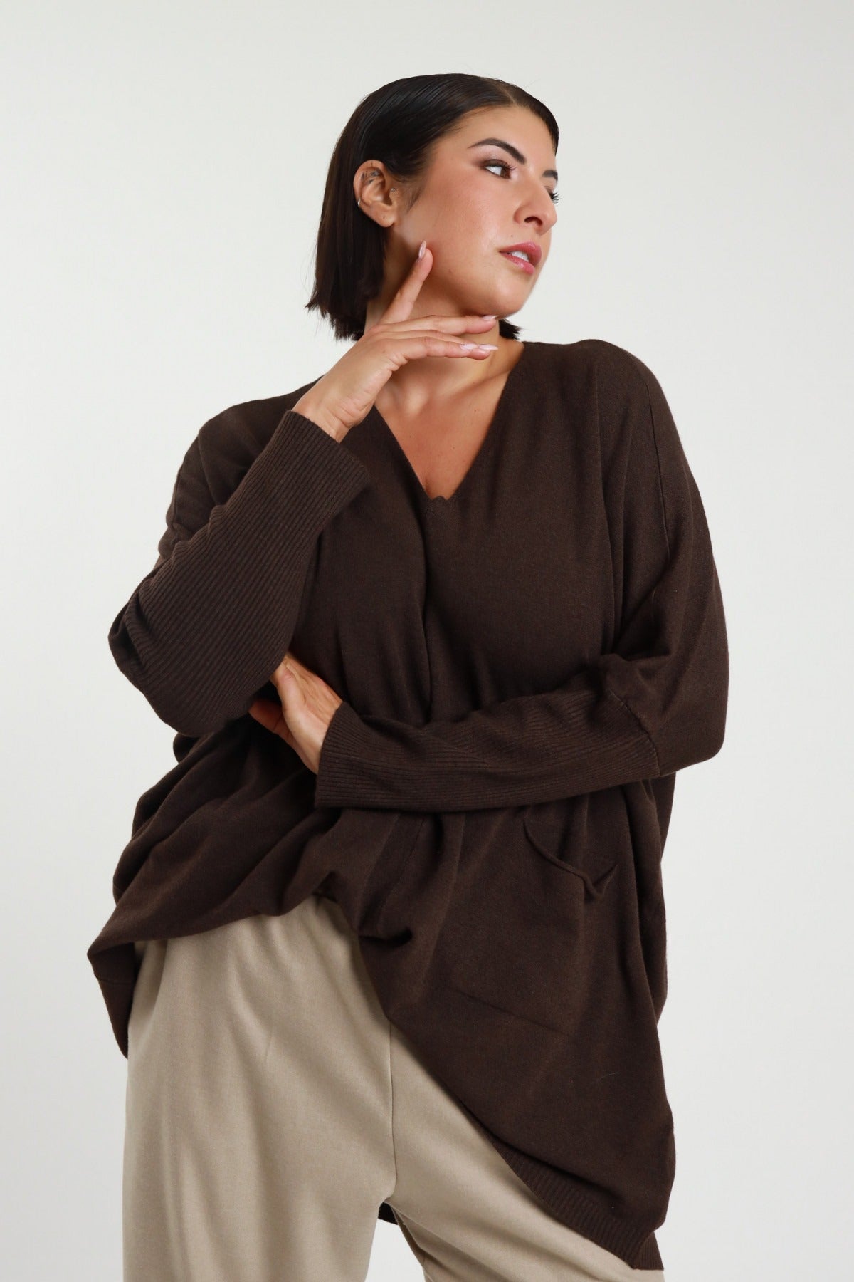 Maglia con tasche curvy Elvya