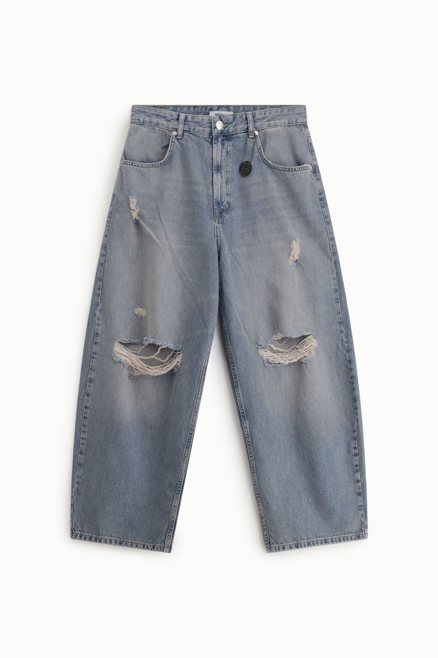 Jeans baggy-fit con strappi e tasche a cinque