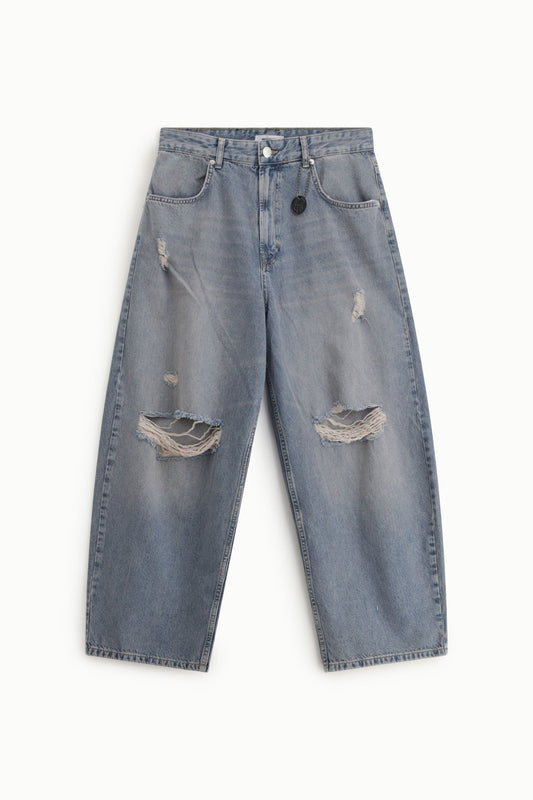 Jeans baggy-fit con strappi e tasche a cinque