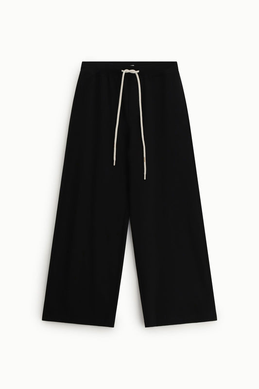 Trousers baggy-fit vita media con coulisse