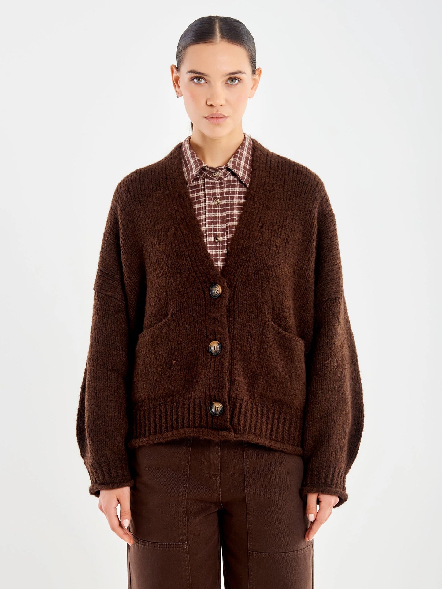 Maxi cardigan con bottoni Elenia