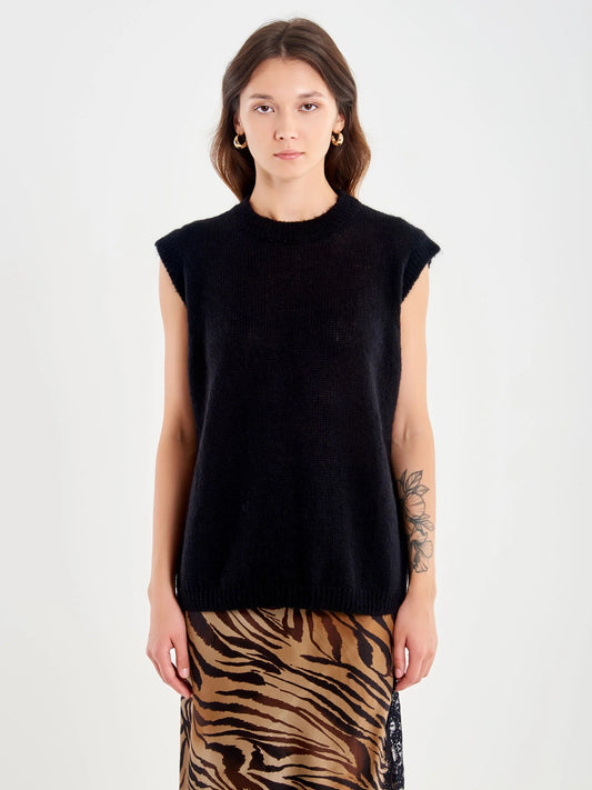 Gilet girocollo misto alpaca Lilia