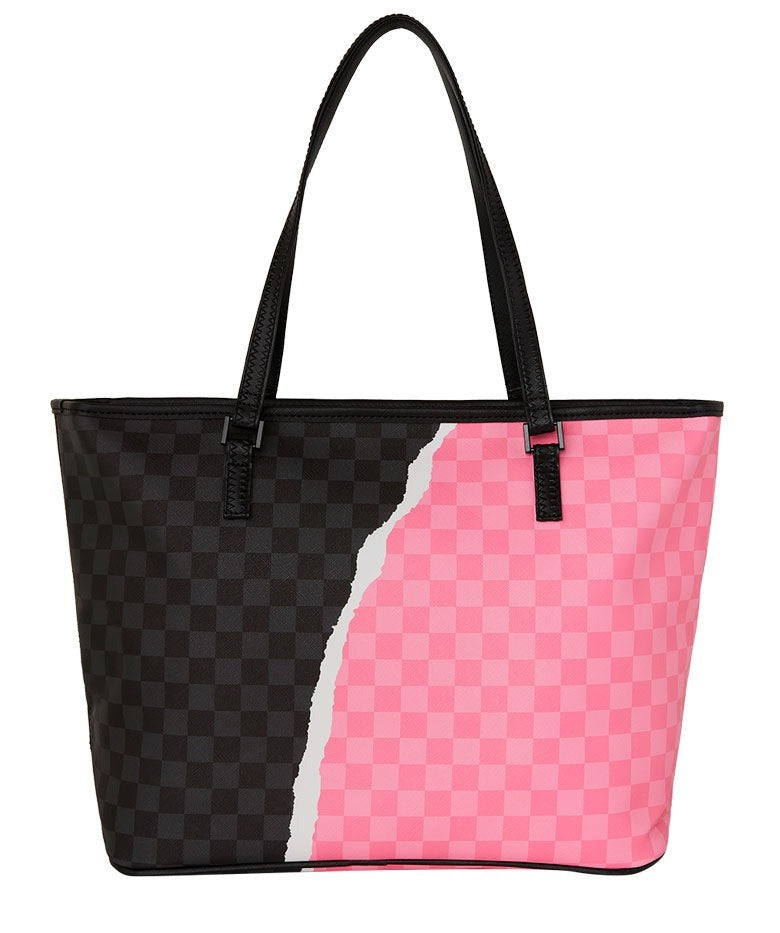 PINK AND BLACK TEAR SIP TOTE