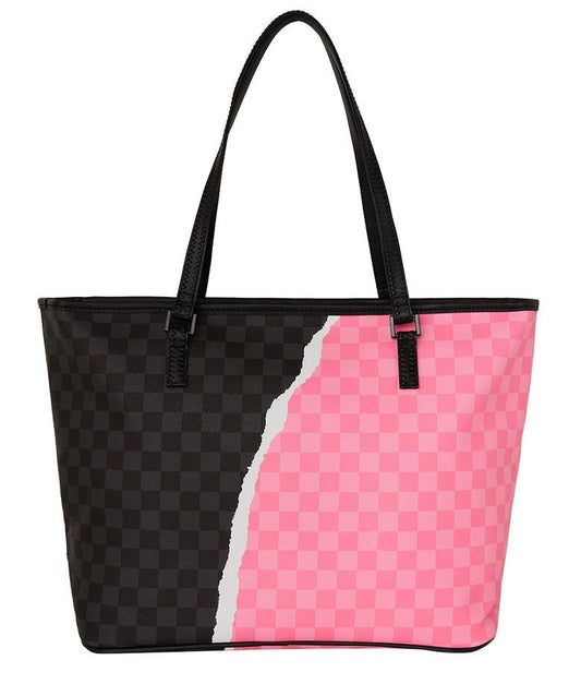 PINK AND BLACK TEAR SIP TOTE