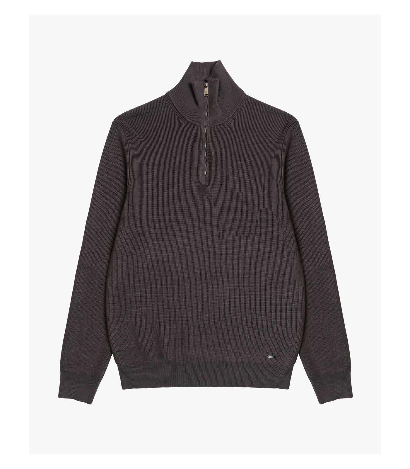 Maglia con collo a imbuto e zip