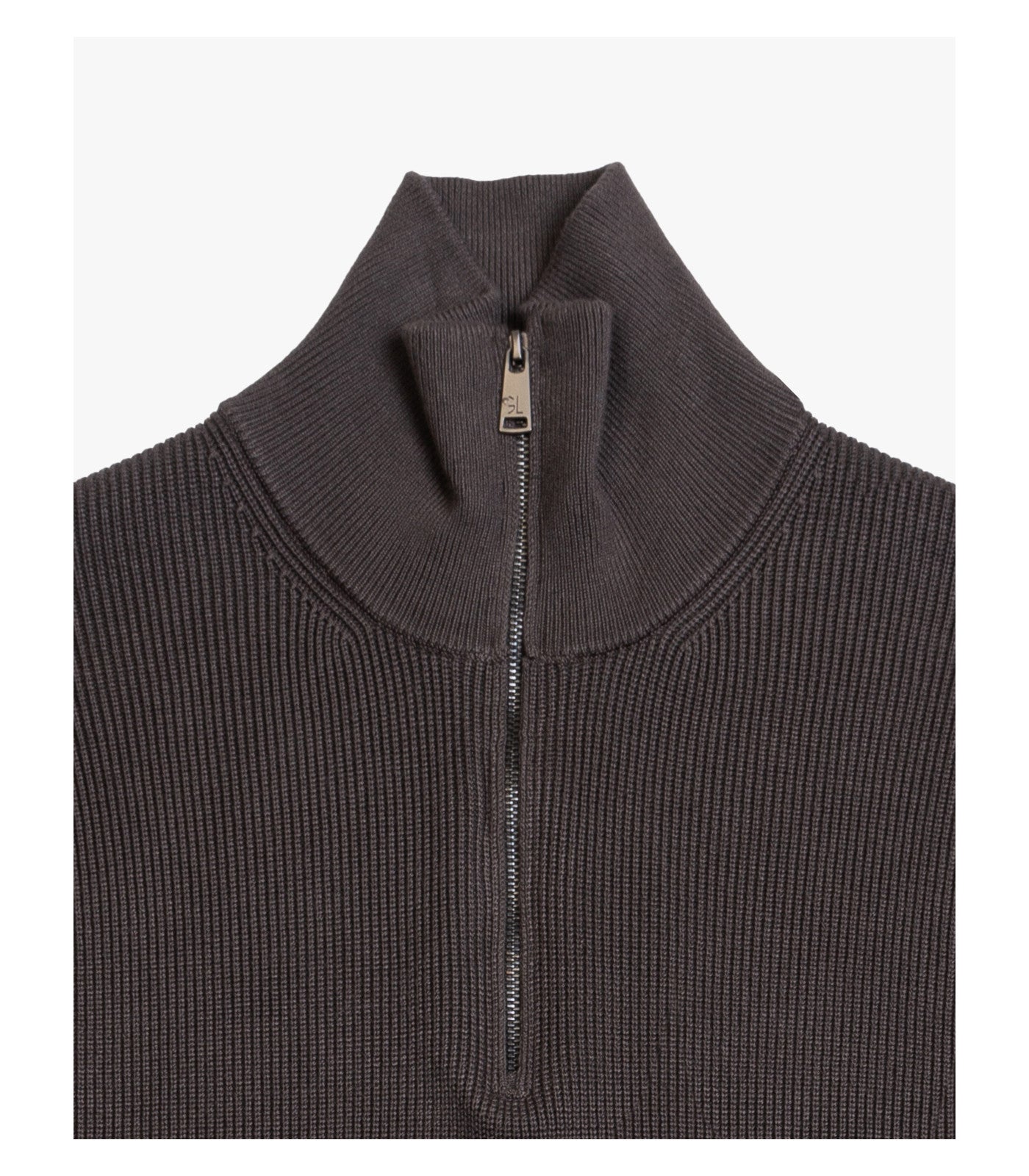 Maglia con collo a imbuto e zip