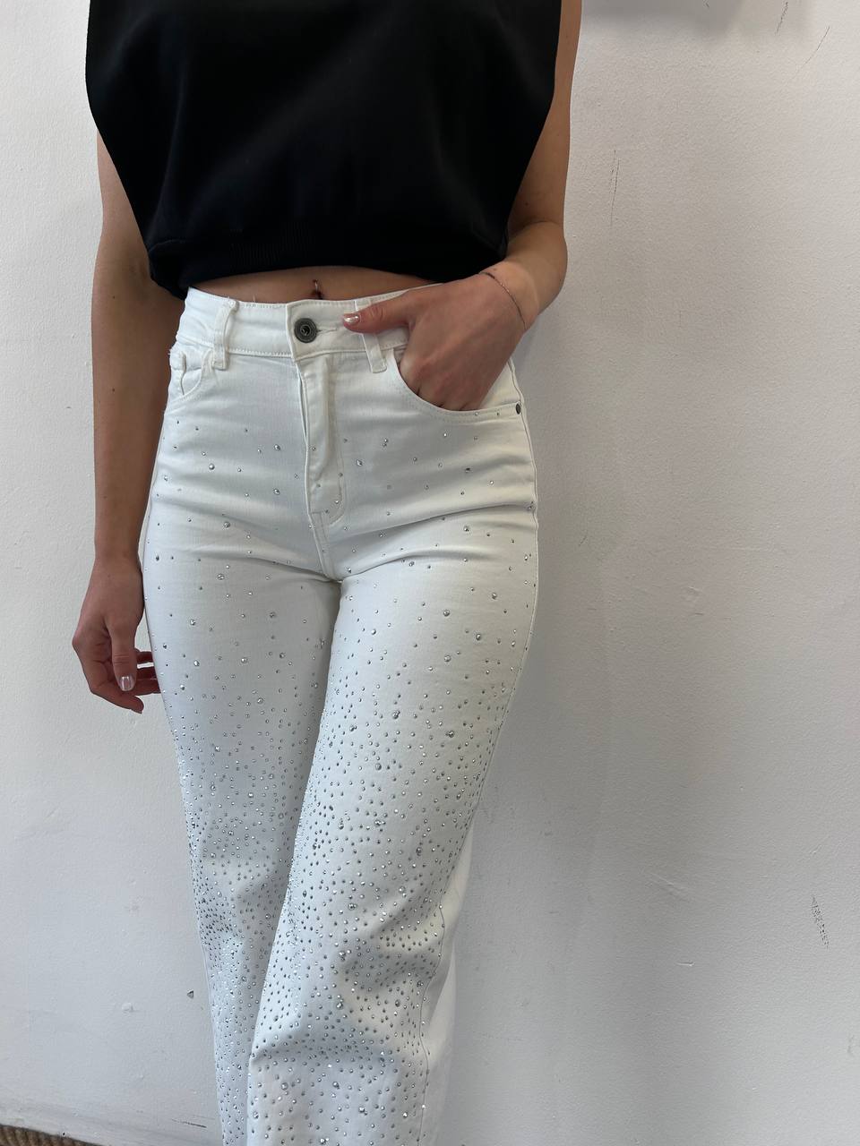 Jeans con brillantini Letizia