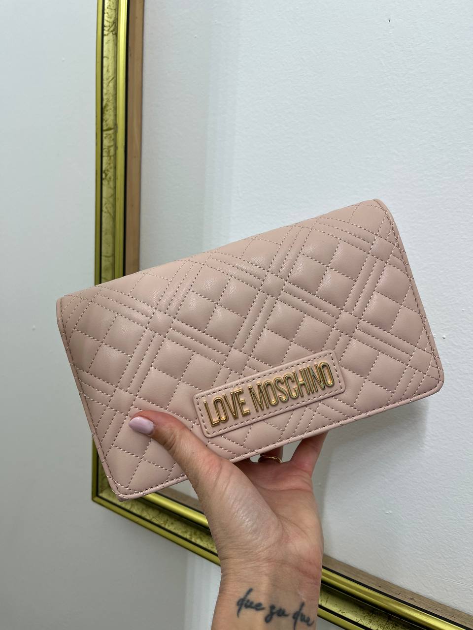 Borsa a tracolla in ecopelle trapuntata