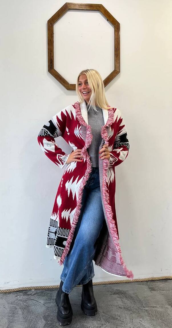 Cardigan lungo fantasia etnica Cassia