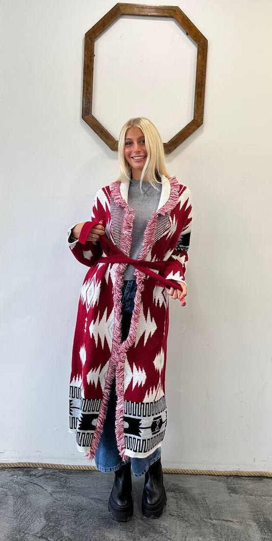 Cardigan lungo fantasia etnica Cassia