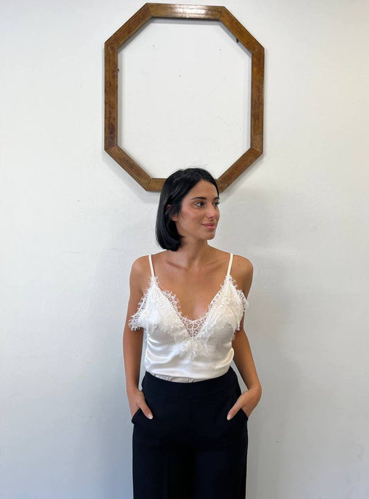 Canotta con pizzo Lina