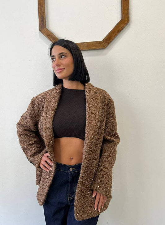 Blazer bouclé e micro paillettes Achillea