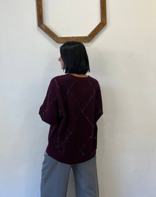 Cardigan con scollo a V Rododendro