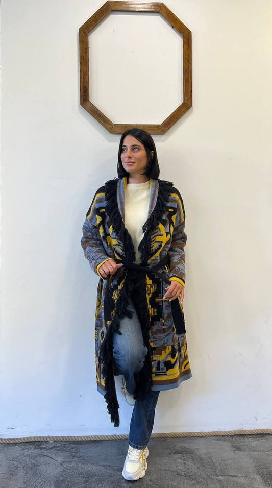 Cardigan alanui lungo con frange Astilbe