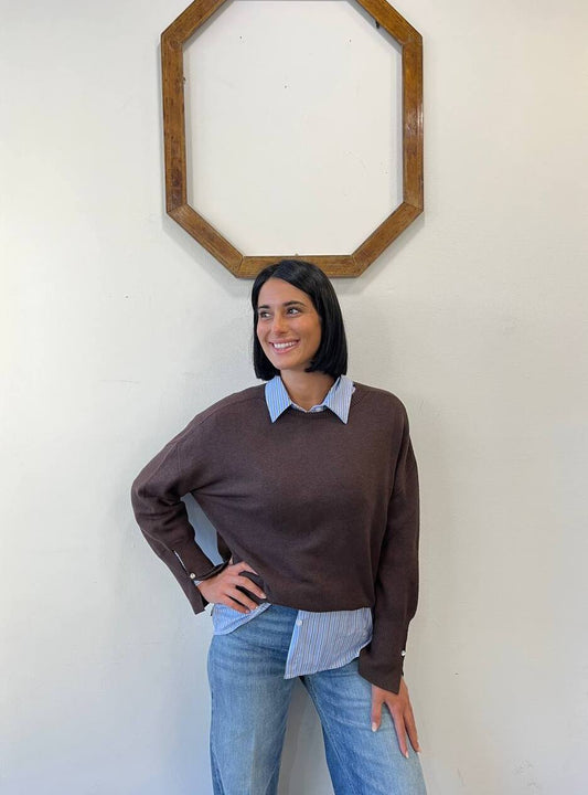 Maglioncino girocollo con dettagli swarovski Anturio